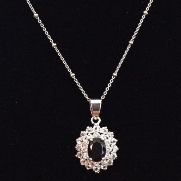 Fancy ONYX Floral Teardrop Earrings & Necklace SET - Picture 7 of 8